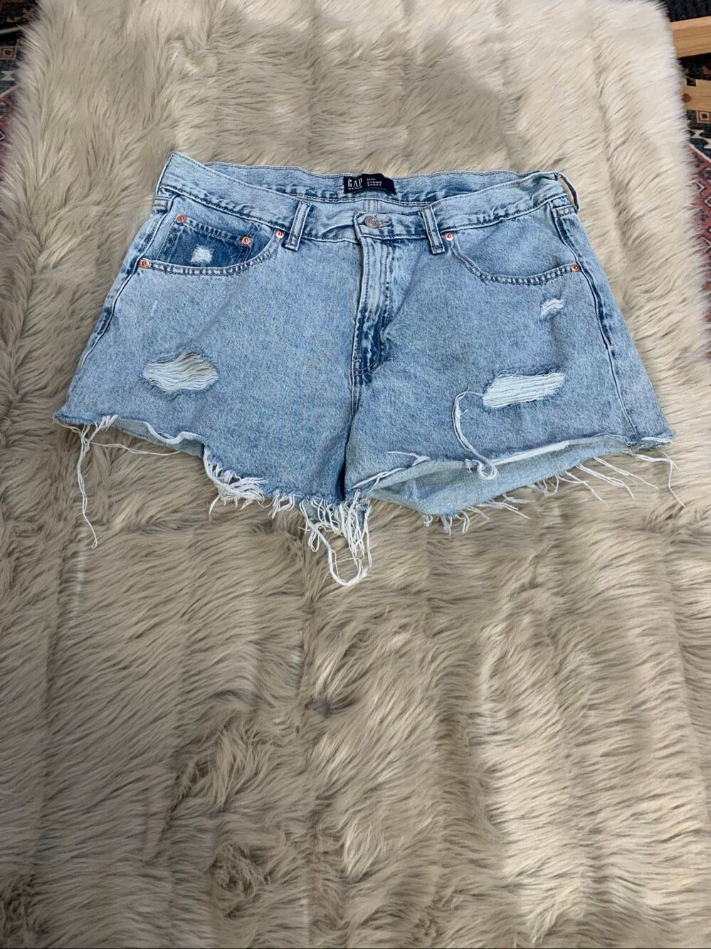 GAP Light Blue Stride Shorts Distressed Denim Cutoff Shorts 12/31
